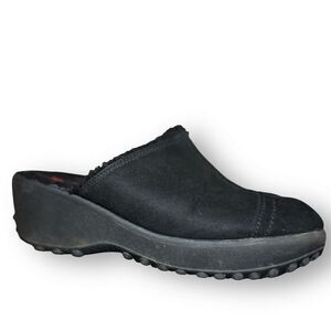 Unionbay Cora Black Faux Fur Lined Clogs Size 7 Casual